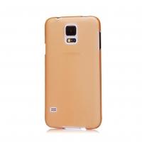 Ультратонкий пластиковый чехол для Samsung Galaxy S5 оранжевый