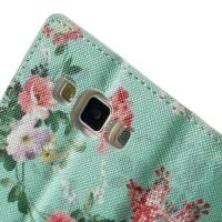 Чехол книжка для Samsung Galaxy A5 Mint Flower Pattern