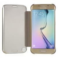 Чехол для Samsung Galaxy S6 edge с функцией "Прозрачное окно" - золотой