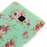 Силиконовый чехол для Samsung Galaxy A5, Galaxy A5 Duos - Mint Flower Pattern