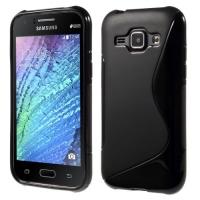 Силиконовый чехол для Samsung Galaxy J1 черный S-Shape