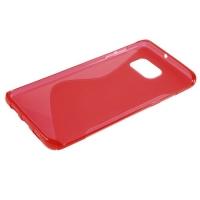 Силиконовый чехол для Samsung Galaxy S6 edge+ красный S-образный