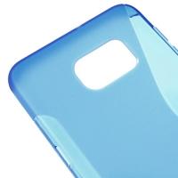 Силиконовый чехол для Samsung Galaxy S6 edge+ синий S-образный