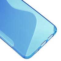 Силиконовый чехол для Samsung Galaxy S6 edge+ синий S-образный