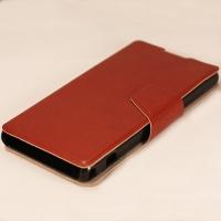 Чехол книжка для Sony Xperia Z1 Compact коричневый