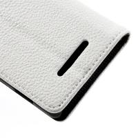 Кожаный чехол книжка для Sony Xperia M белый