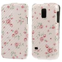 Чехол Down Flip для Samsung Galaxy S5 mini Rose Flower Pattern
