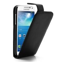 Кожаный Flip чехол для Samsung Galaxy S4 mini черный