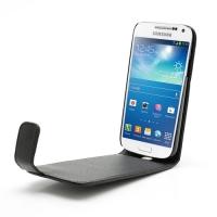 Кожаный Flip чехол для Samsung Galaxy S4 mini черный