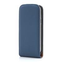 Кожаный Flip чехол для Samsung Galaxy S4 mini синий