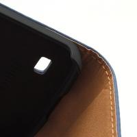 Кожаный Flip чехол для Samsung Galaxy S4 mini синий