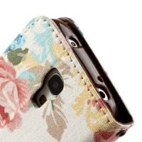 Flip чехол книжка для Samsung Galaxy S4 mini White Flowers