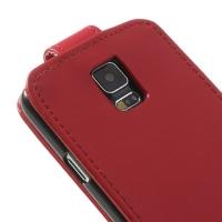 Кожаный чехол книжка для Samsung Galaxy S5 красный