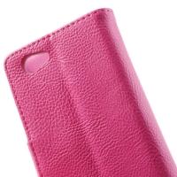 Чехол книжка для Sony Xperia Z1 Compact розовый Lichee