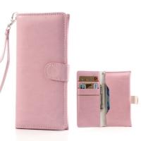 Кожаный чехол-футляр для смартфона розовый цвет