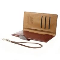 Кожаный чехол-футляр для смартфона коричневый цвет KANUODENG