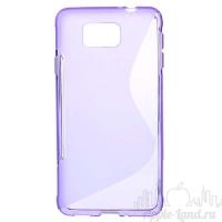 Силиконовый чехол для Samsung Galaxy Alpha фиолетовый S-образный