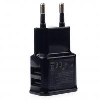 Универсальное зарядное устройство 2 USB порта / зарядка для телефона - чёрный