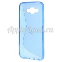 Силиконовый чехол для Samsung Galaxy E5 S-образный синий