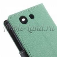 Чехол книжка для Sony Xperia Z3 compact Mercury бирюзовый