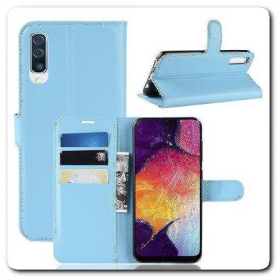 Чехол Книжка Book Wallet с Визитницей и Кошельком для Samsung Galaxy A50 Голубой
