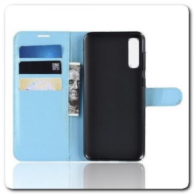 Чехол Книжка Book Wallet с Визитницей и Кошельком для Samsung Galaxy A50 Голубой