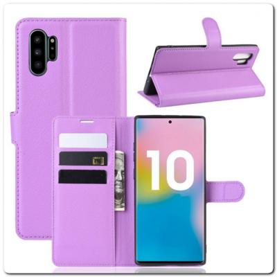 Чехол Книжка Book Wallet с Визитницей и Кошельком для Samsung Galaxy Note 10+ / Note 10 Plus Фиолетовый