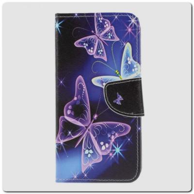 Чехол Книжка Color Wallet с Магнитным Язычком для Samsung Galaxy A10 с Рисунком Прекрасная Бабочка
