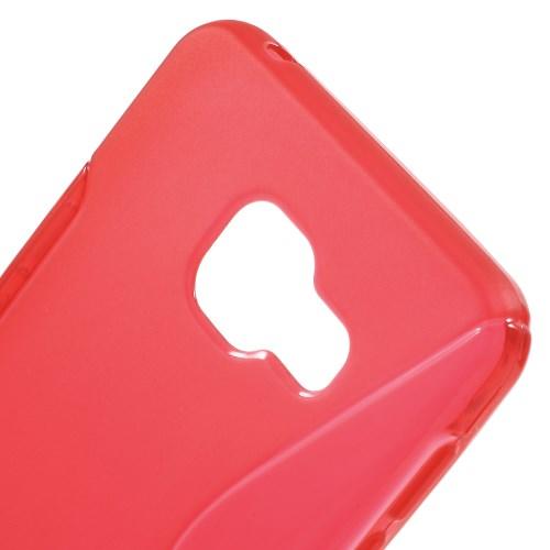 Силиконовый чехол для Samsung Galaxy A3 2016 красный S-образный