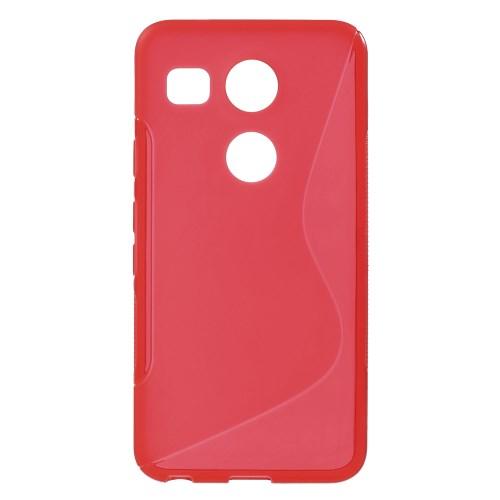 Силиконовый чехол для LG Nexus 5X красный S-образный