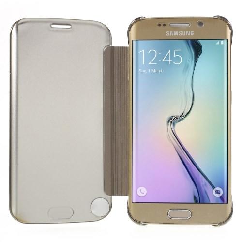 Чехол для Samsung Galaxy S6 edge с функцией "Прозрачное окно" - золотой