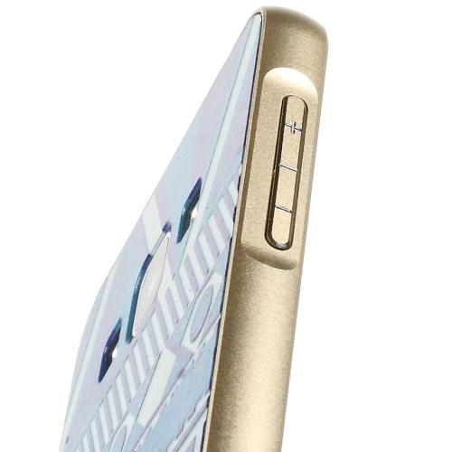 Металлический чехол для Samsung Galaxy A3 с орнаментом Blue Geometric Pattern