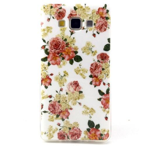 Силиконовый чехол для Samsung Galaxy A7, Galaxy A7 Duos - White and Rose Flowers