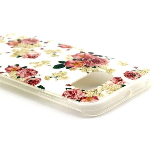 Силиконовый чехол для Samsung Galaxy S6 edge White and Rose Flowers