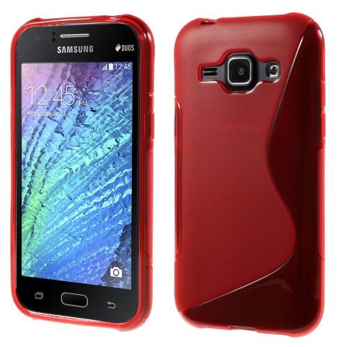 Силиконовый чехол для Samsung Galaxy J1 красный S-Shape
