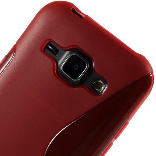 Силиконовый чехол для Samsung Galaxy J1 красный S-Shape
