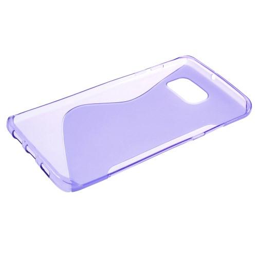Силиконовый чехол для Samsung Galaxy S6 edge+ фиолетовый S-образный