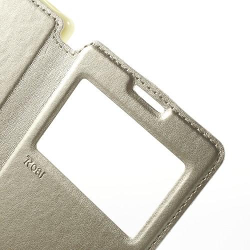 Чехол книжка с окном для Sony Xperia Z5 / Z5 Dual золотой ROAR