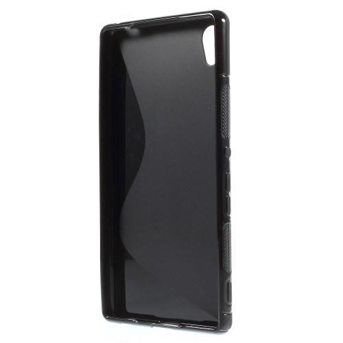 Силиконовый чехол для Sony Xperia Z3+ / Sony Xperia Z3+ Dual черный S-образный