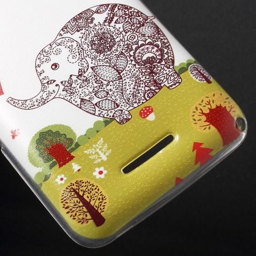 Ультра-тонкий силиконовый чехол 0,3 мм для Sony Xperia E4g / Xperia E4g Dual с орнаментом Cute Elefant