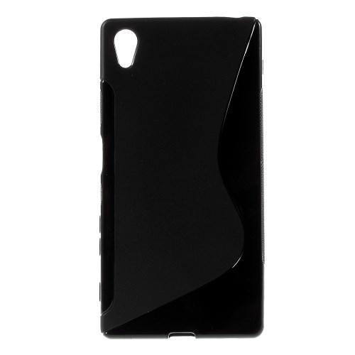 Силиконовый чехол для Sony Xperia Z5 черный S-образный