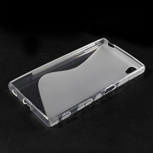 Силиконовый чехол для Sony Xperia Z5 прозрачный S-образный