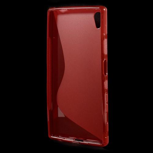 Силиконовый чехол для Sony Xperia Z5 красный S-образный