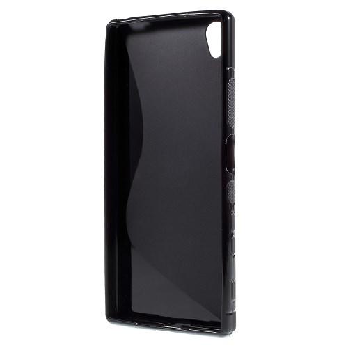 Силиконовый чехол для Sony Xperia Z5 Premium черный S-образный