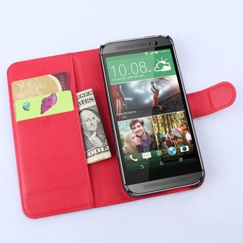 Чехол книжка для HTC One M9 красный
