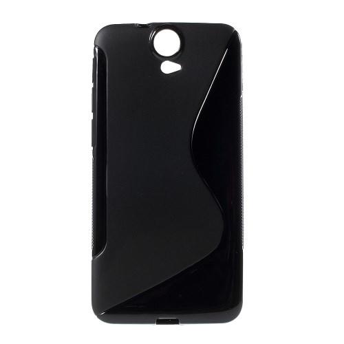 Силиконовый чехол для HTC One E9 Plus черный S-образный