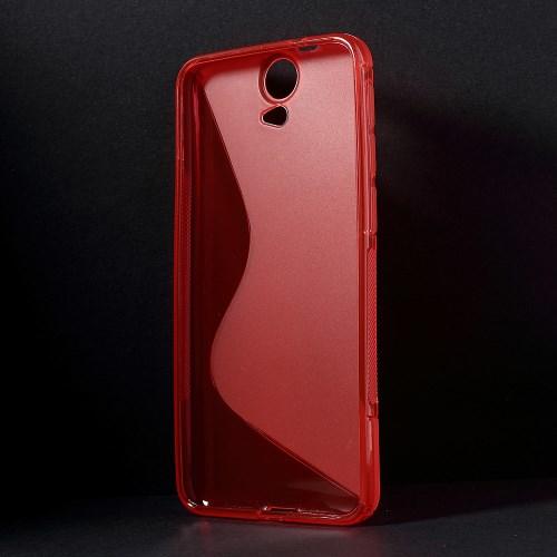 Силиконовый чехол для HTC One E9 Plus красный S-образный