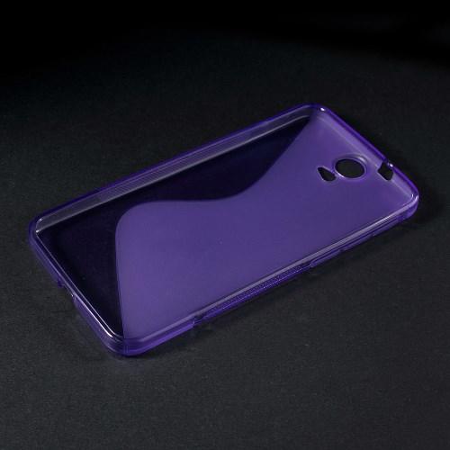 Силиконовый чехол для HTC One E9 Plus фиолетовый S-образный