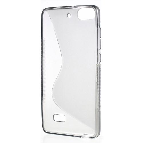 Силиконовый чехол для Huawei Honor 4C серый S-образный