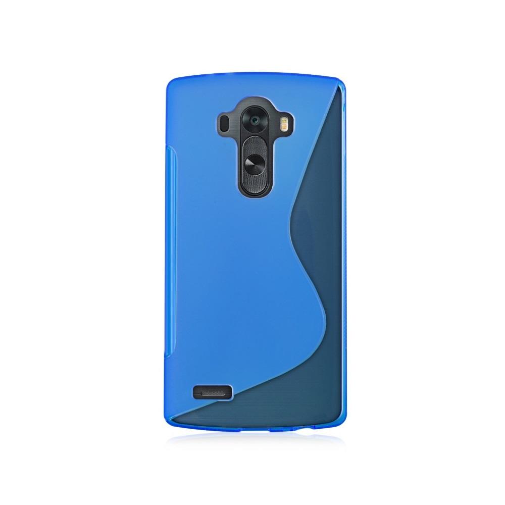 Силиконовый чехол для LG G4 синий S-образный